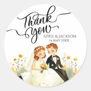 Adesivo Obrigado, Bride Groom Ilustration