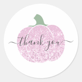 Adesivo obrigado brilho brilho abóbora rosa rosa brilhante