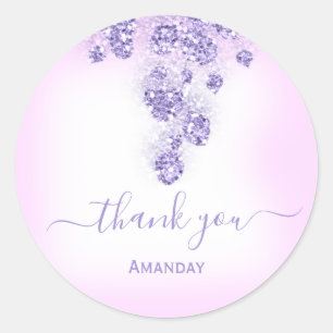 Adesivo Obrigado Brilho Noiva Sweet 16 Rosa Roxo