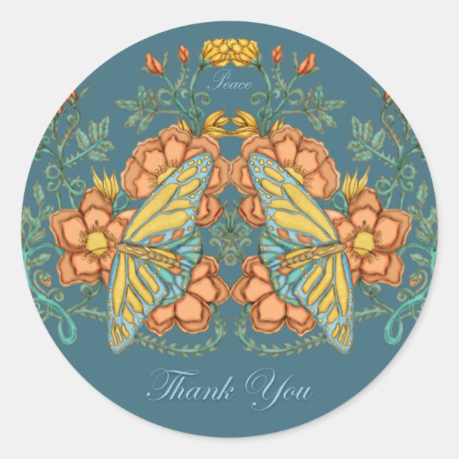 Adesivo Obrigado, Butterfly Sticker (Frente)