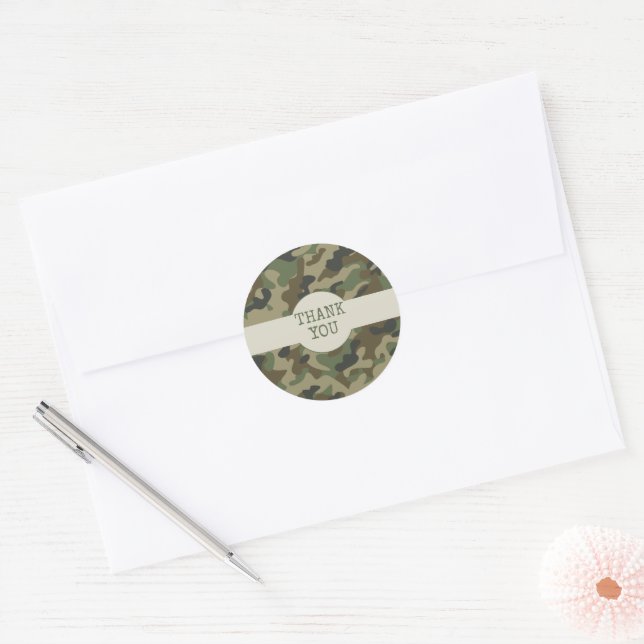 Adesivo Obrigado Camuflagem Verde (Envelope)