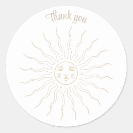 Adesivo Obrigado, cara de desenho da linha dourada