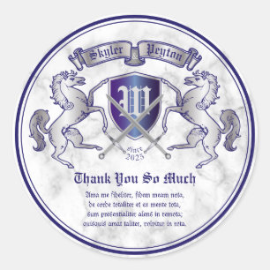 Adesivo Obrigado Casaco de Braços Monograma Emble de Caval