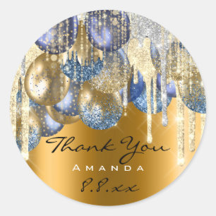 Adesivo Obrigado Casamento Birthday Ballons Azuis Drives D