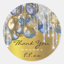 Adesivo Obrigado Casamento Birthday Ballons Blue Silver Do