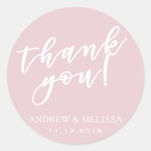 Adesivo Obrigado Casamento Pousado Pink