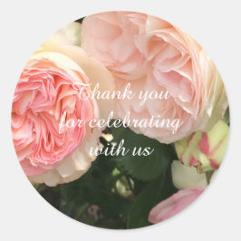 Adesivo Obrigado Casamento Rosa