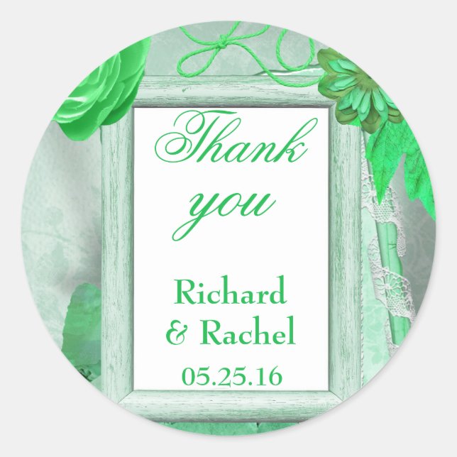 Adesivo Obrigado, cena verde do país (Frente)