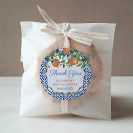 Adesivo Obrigado Chá de casamento Positano Laranjas