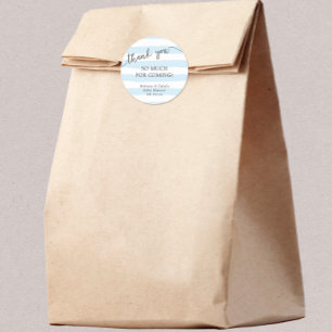 Adesivo Obrigado chá de fraldas de faixas azuis a favor