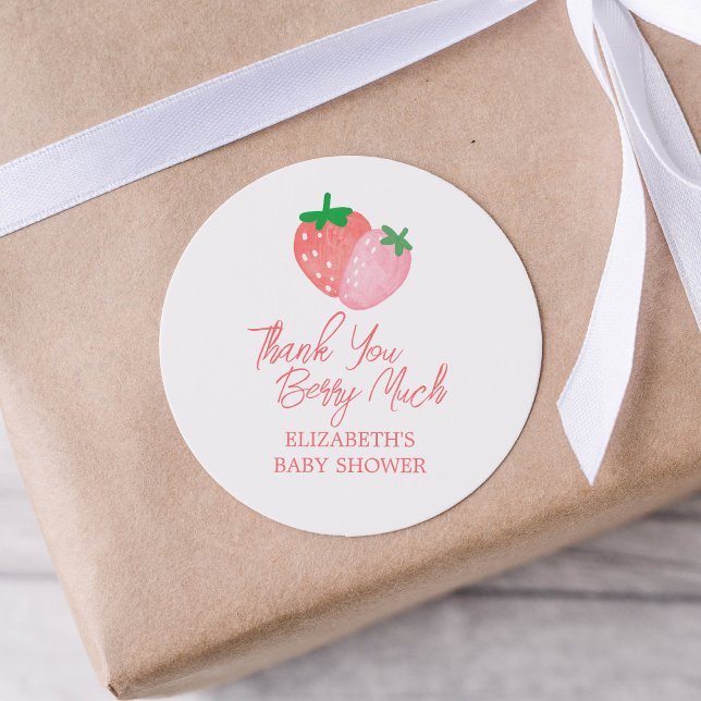 Adesivo Obrigado, Chá de fraldas De Morango (Criador carregado)