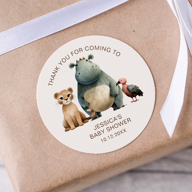 Adesivo Obrigado Chá de fraldas De Pássaros Do Leão De Aqu (Criador carregado)