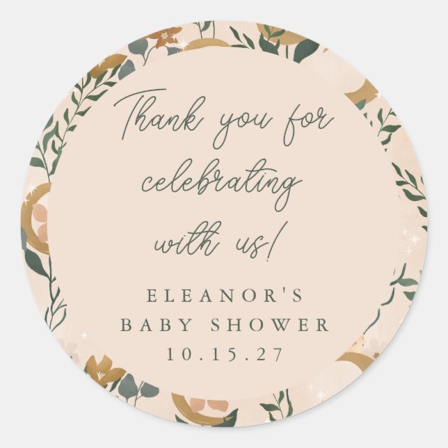 Adesivo Obrigado Chá de fraldas Personalizado da Lua Botân (Frente)