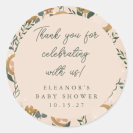 Adesivo Obrigado Chá de fraldas Personalizado da Lua Botân