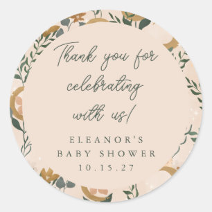 Adesivo Obrigado Chá de fraldas Personalizado da Lua Botân