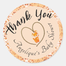 Adesivo Obrigado Chá de fraldas Queda Motif & Cor