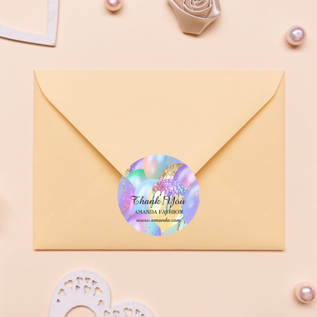 Adesivo Obrigado Chá de fraldas Sweet16th Balloon Glitter (Sweet 16th Thank You Sticker FlorenceK )