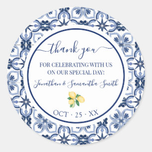 Adesivo Obrigado Chá de panela Mediterrânica Lemons