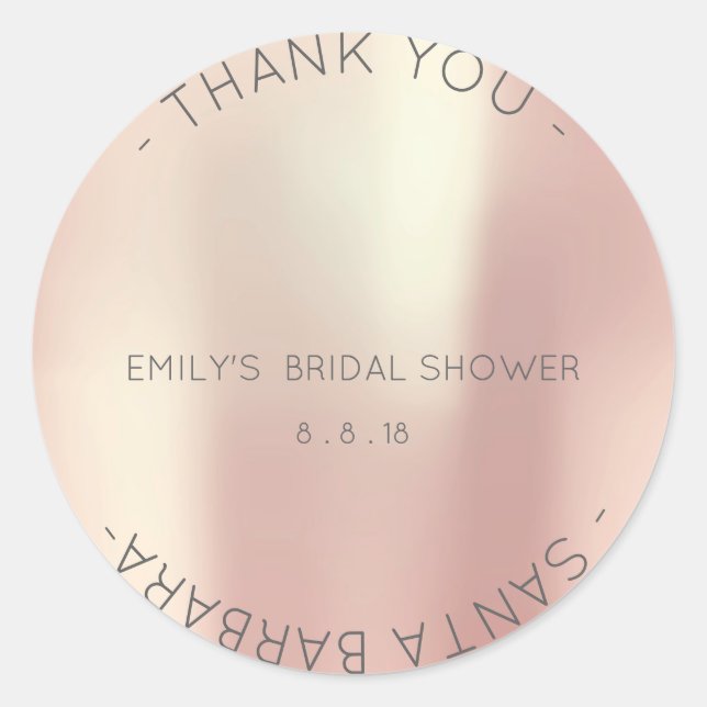 Adesivo Obrigado, Chá de panela Rosa Rosa Rosa Rosa Pinche (Frente)