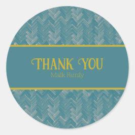 Adesivo Obrigado Chevron Pattern Turquoise Personalize