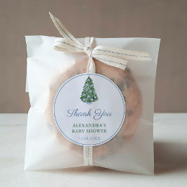 Adesivo Obrigado Chinoiserie Árvore de Natal Blue Favor