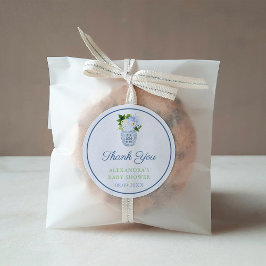 Adesivo Obrigado Chinoiserie Chic Blue Floral Favor