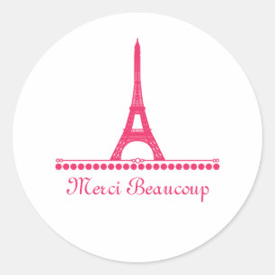 Adesivo Obrigado chique parisiense você etiquetas,