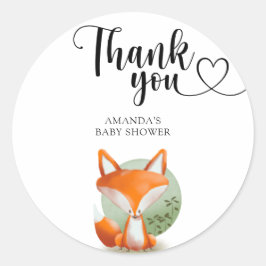 Adesivo Obrigado Chuveiro de Bebê Fox