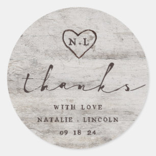 Adesivo Obrigado cinzelado do casamento da árvore de