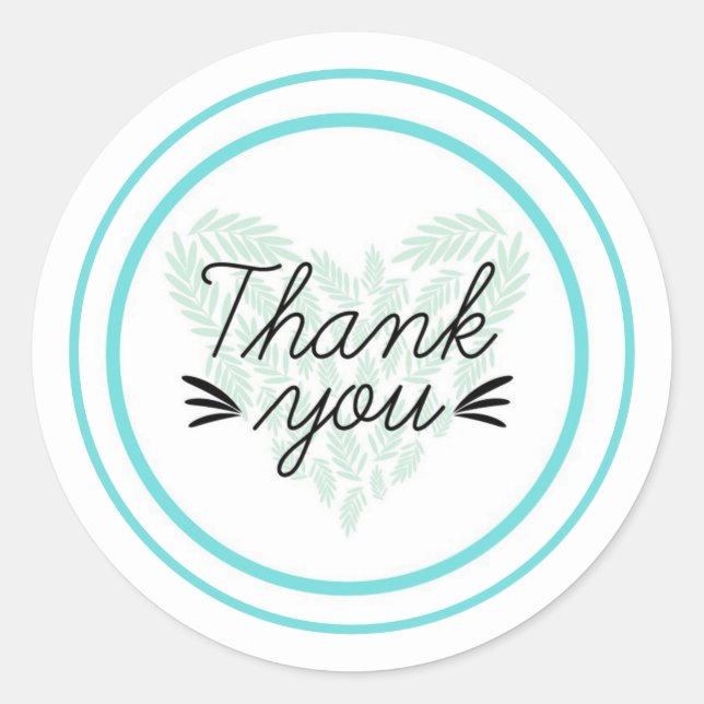 Adesivo Obrigado, Clássico Vinheta Redonda (Frente)