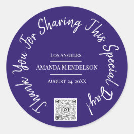 Adesivo Obrigado Código QR do Dia Especial Logo Azul