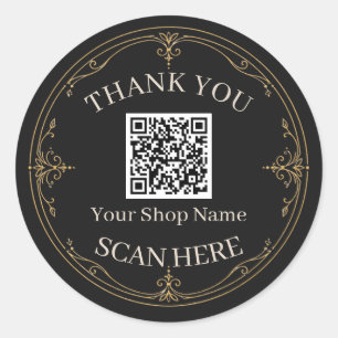 Adesivo Obrigado Código QR Pequena Empresa Ouro Preto