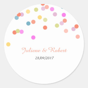 Adesivo Obrigado colorido do casamento dos confetes você