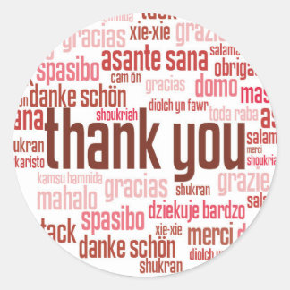 Adesivo Obrigado, colorido selo vermelho colorido