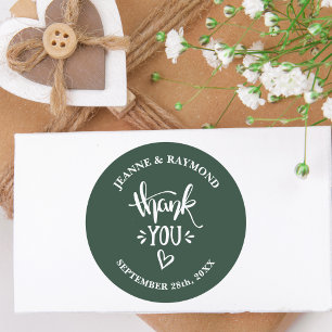 Adesivo Obrigado com o Favor do Casamento Verde do Amor