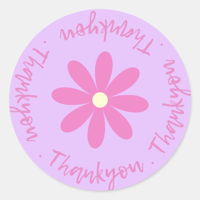 Adesivo Obrigado Com Vinheta Flor (Frente)