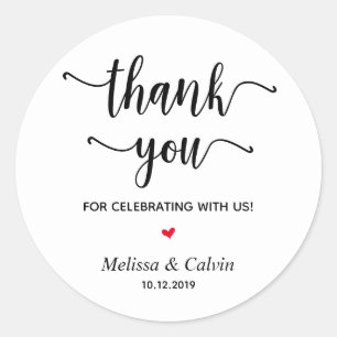 Adesivo Obrigado, comemorando conosco, presentes de casame