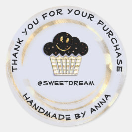 Adesivo Obrigado Comprando Chocolate Muffin Sorria Azul