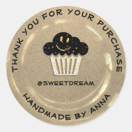 Adesivo Obrigado Compre Sereia Muffin Ivory Kraft Sorria