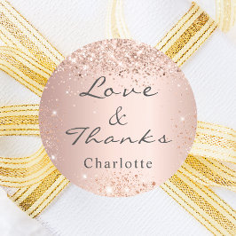 Adesivo Obrigado confete em rosa dourado