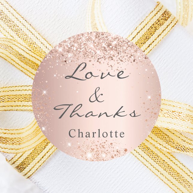 Adesivo Obrigado confete em rosa dourado (Criador carregado)