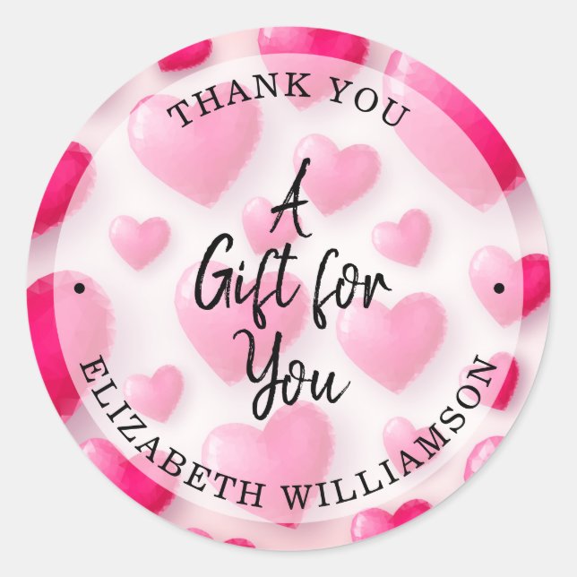 Adesivo Obrigado Corações (Frente)