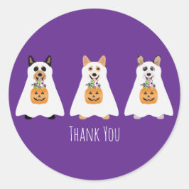 Adesivo Obrigado Corgi Ghost Dogs Halloween