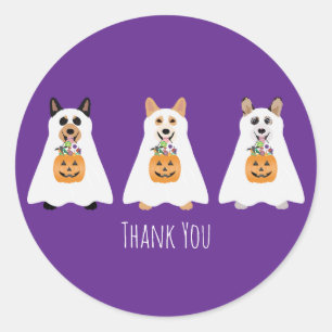 Adesivo Obrigado Corgi Ghost Dogs Halloween