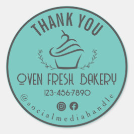 Adesivo Obrigado Cupcake De Bakery Mint Green