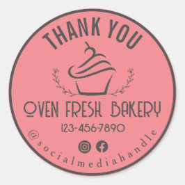 Adesivo Obrigado Cupcake Rosa