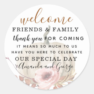 Adesivo Obrigado de abóbora de outono de casamento