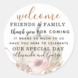 Adesivo Obrigado de abóbora de outono de casamento