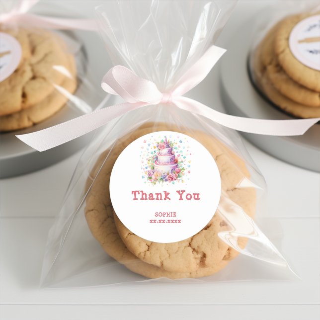 Adesivo Obrigado de aniversário do Pastel Birthday (Criador carregado)