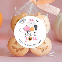 Adesivo Obrigado de aniversário do Spooky Halloween